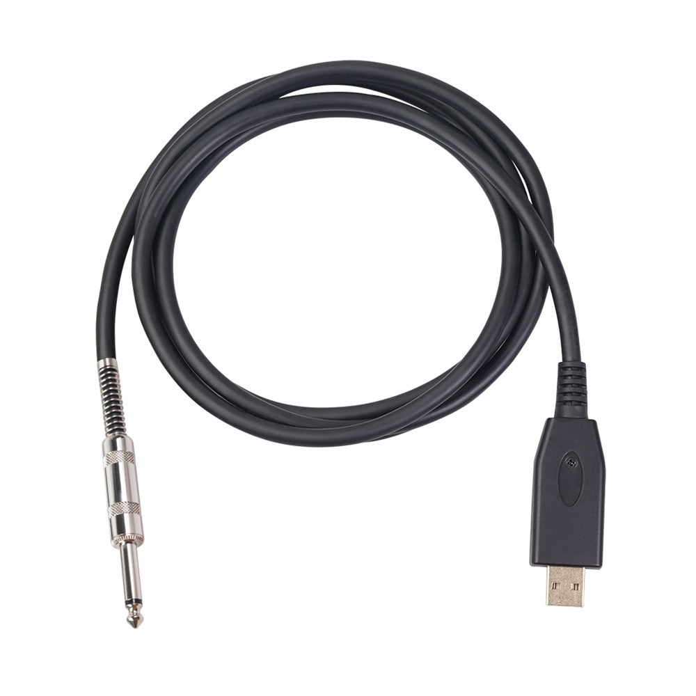 USB-guitar-kabel, USB 2.0-interface, hanstik til 1/4 tomme TS (6.35) jack-stik, kabel til elektrisk guitar, lydkabel US48S [2M]