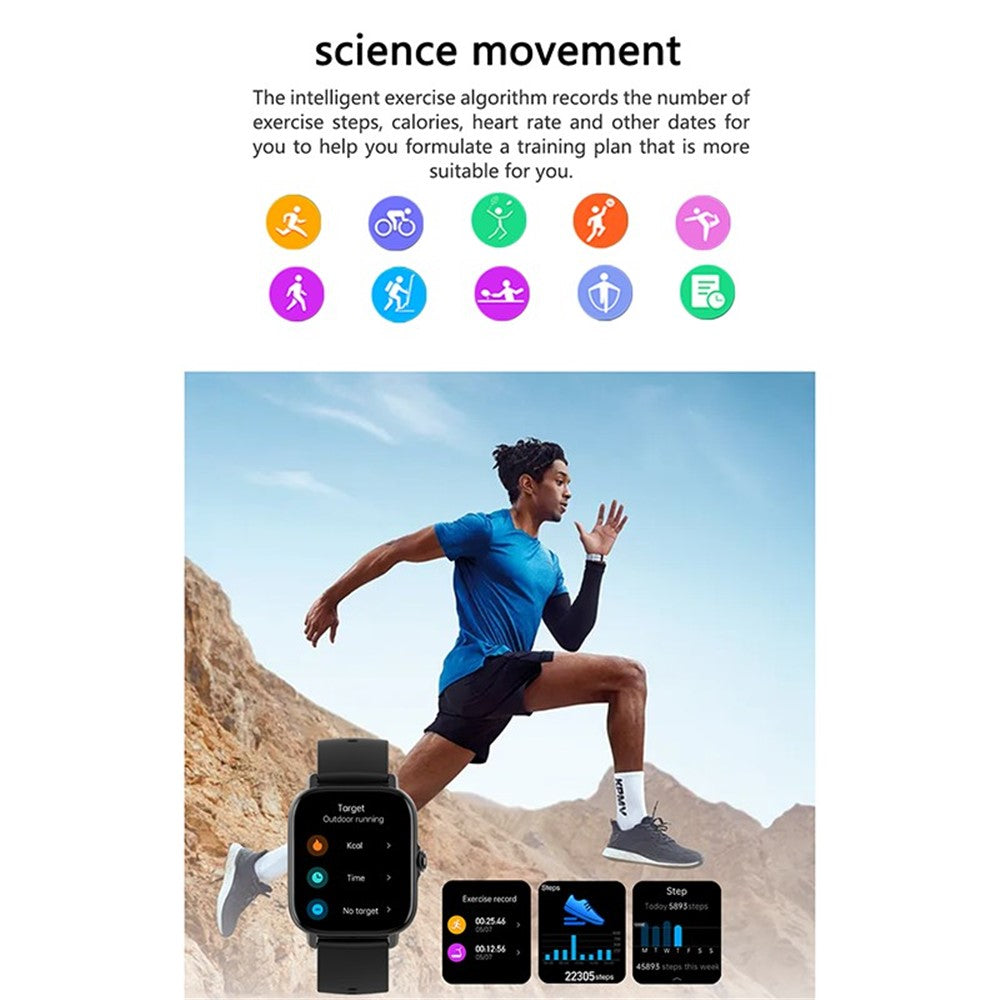 GT21 1,75 tums HD-skärm Smartklocka Bluetooth-kompatibel Samtal IP67 Vattentät Sportarmband GPS Fitness Tracker med Puls Blodsyre EKG-övervakning
