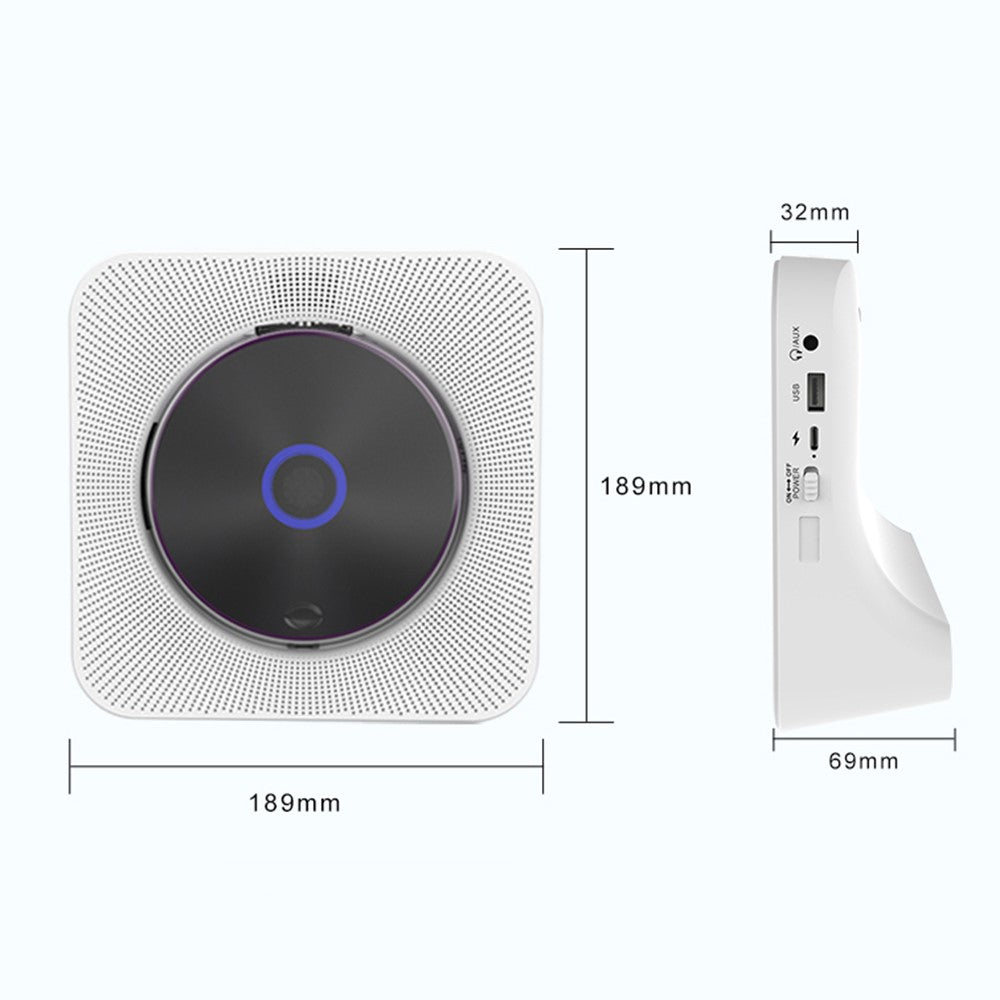 KECAG KC-806C Hjemme CD-afspiller Gentagelsesfunktion Bluetooth-kompatibel afspiller med LED-display Understøtter CD, CDR, CD-RW, MP3-CD, WMA-CD (Understøtter ikke TV)