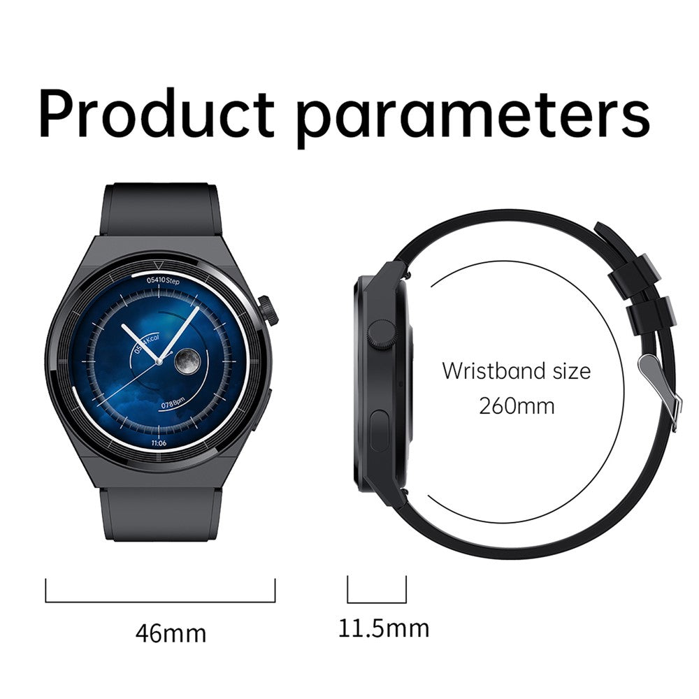 T88 TPU-rem, 1,39-tommers Bluetooth-kompatibelt smartur til opkald, vandtæt, søvn- og sundhedsovervågning, sportsarmbånd