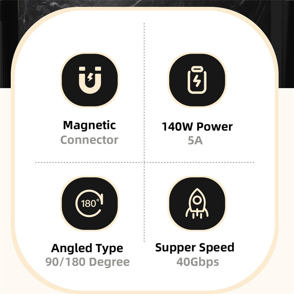 UC-062-MF Magnetic 40Gbps USB-C Male to Female Adapter 140W USB4.0 Quick Data Transfer 8K 60Hz Video Output Type-C Convertor for MacBook and Type C Devices