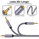 2m 3,5 mm han-til-han audio aux-kabel HiFi stereo flettet TRRS audio forlængerkabel til mikrofon højttaler hovedtelefoner