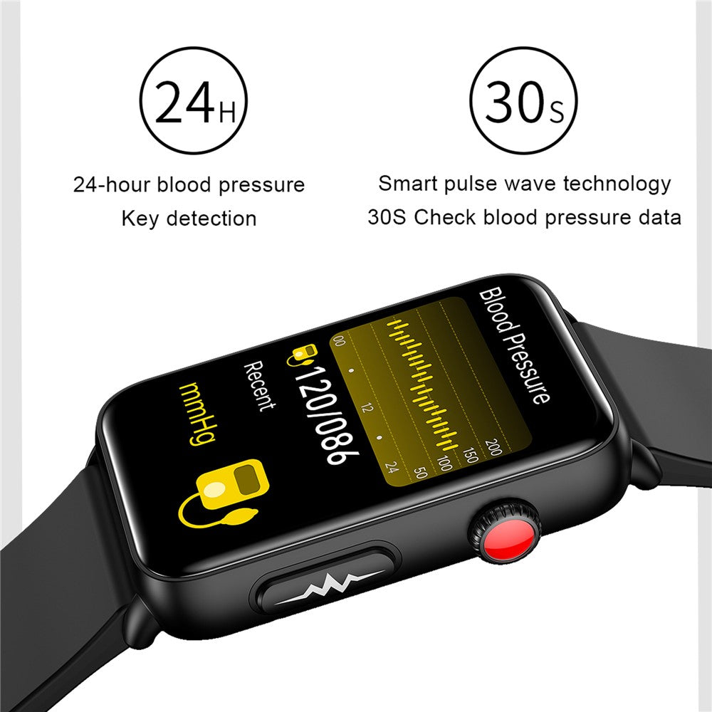 ET620 1,57 tums elektrisk klocka med EKG, temperatur och pulsmätning, Bluetooth-kompatibel, Talk, IP67, vattentätt smartarmband, TPU-armband