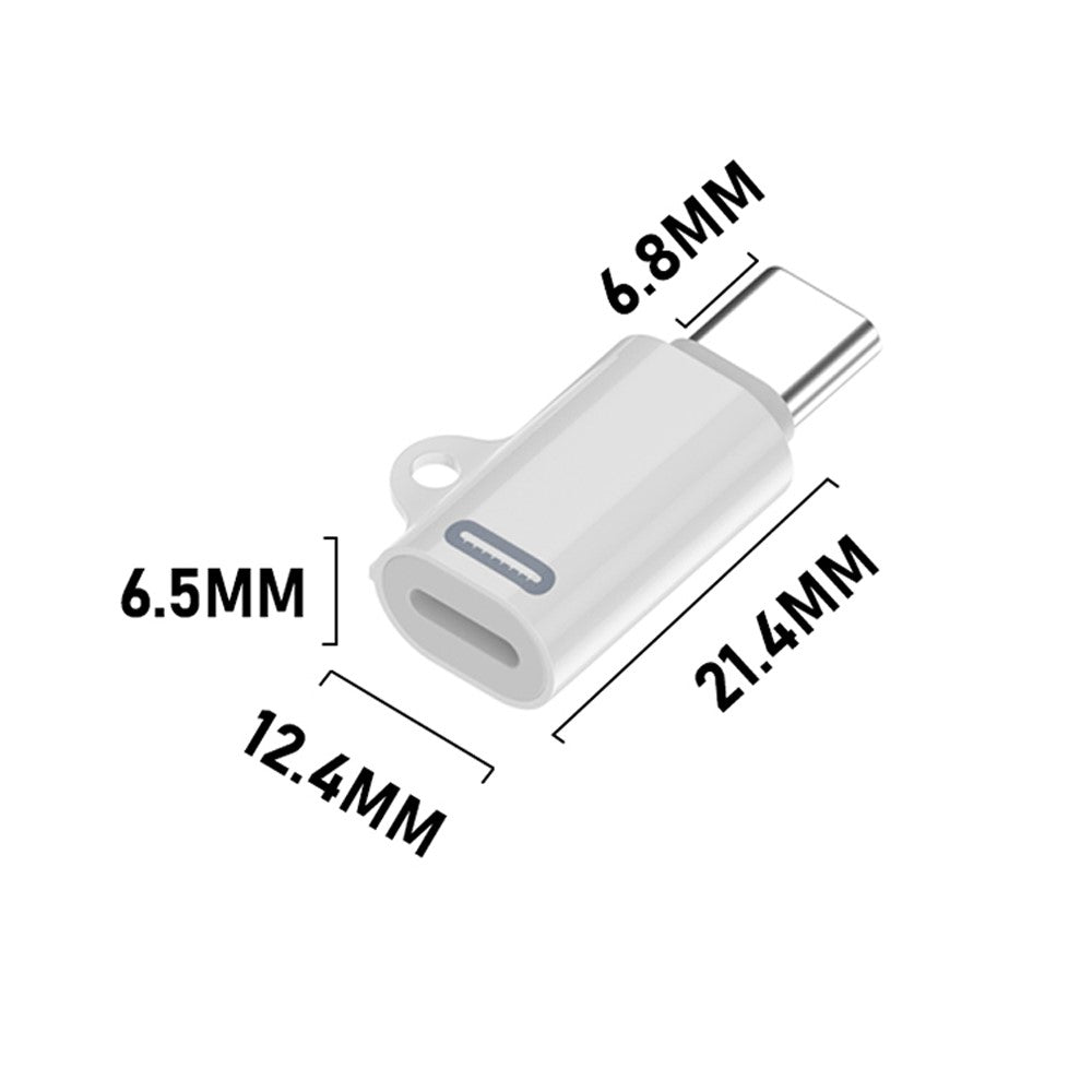 Compatible with iPhone 15 Series 8Pin Female to Type-C Male Adapter 27W PD Fast Charging Adapter with Hook