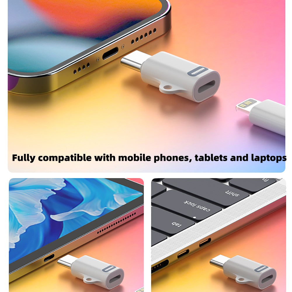 Compatible with iPhone 15 Series 8Pin Female to Type-C Male Adapter 27W PD Fast Charging Adapter with Hook