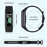 C68L 0,96" smartklocka med pulsmätning, temperaturmätning, meddelande, tryck på stegräknare, sportarmband