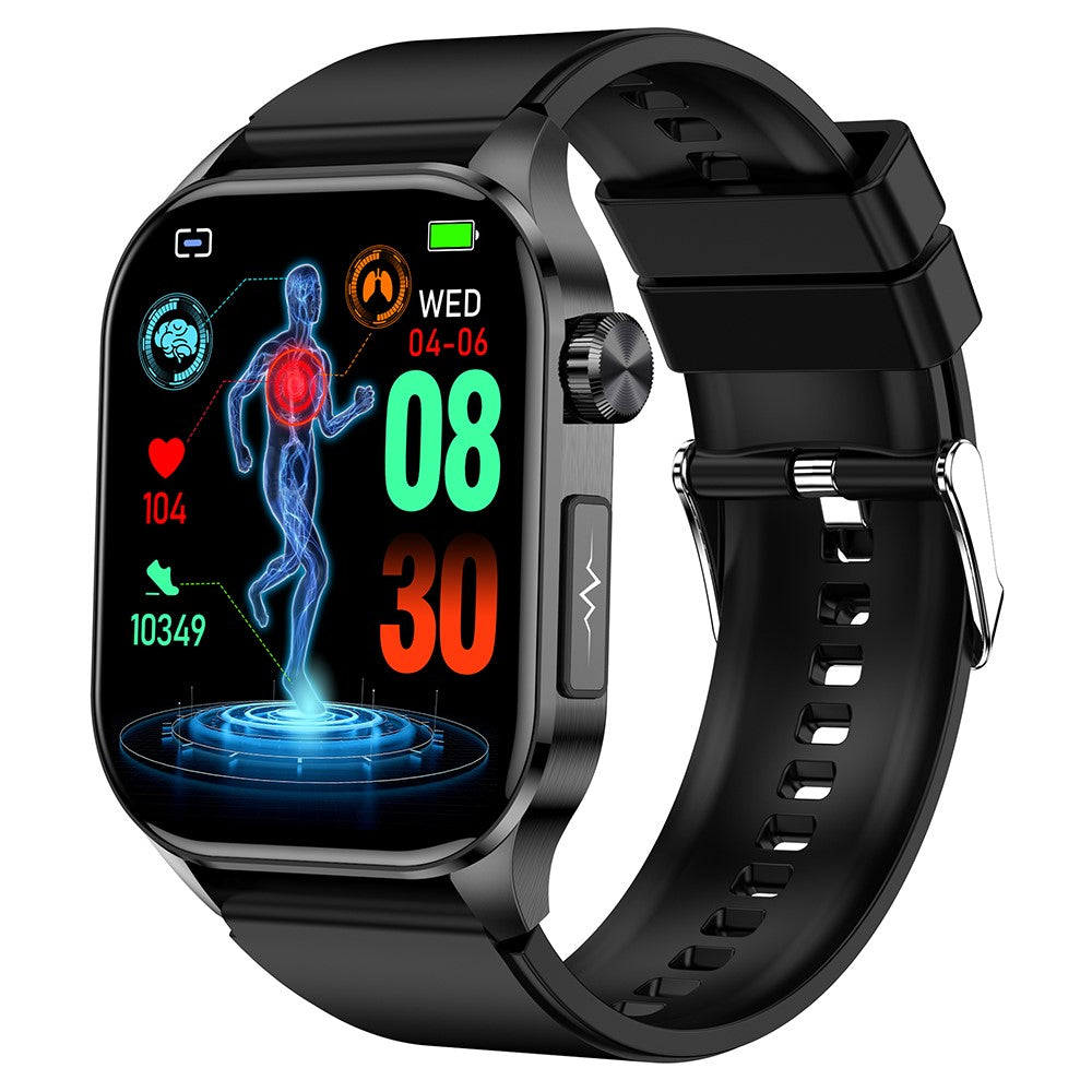 ET580 2,04" AMOLED-skærm, EKG-sundhedsovervågning, Smartwatch, Silikonerem