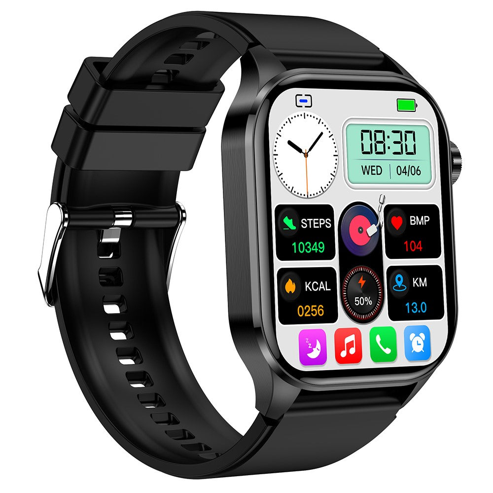 ET580 2,04" AMOLED-skærm, EKG-sundhedsovervågning, Smartwatch, Silikonerem