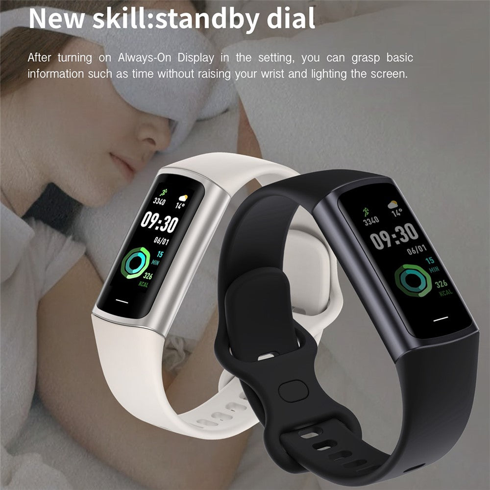 C68 1,1" tyndt fitnessarmbåndsur med pulsmåling og sundhedsovervågning