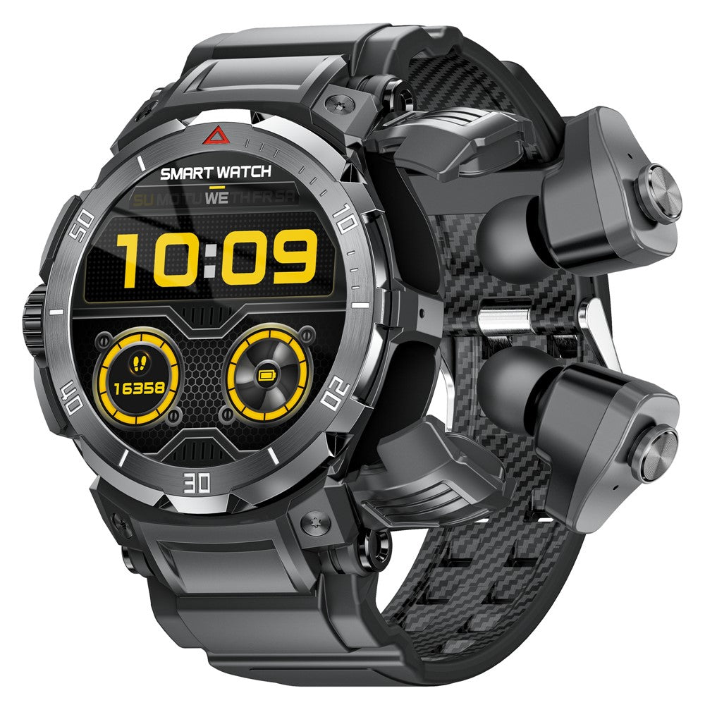 GT100pro 2-i-1-smartur med 1,46-tommers sundhedsmonitor, TWS, Bluetooth-kompatible høretelefoner