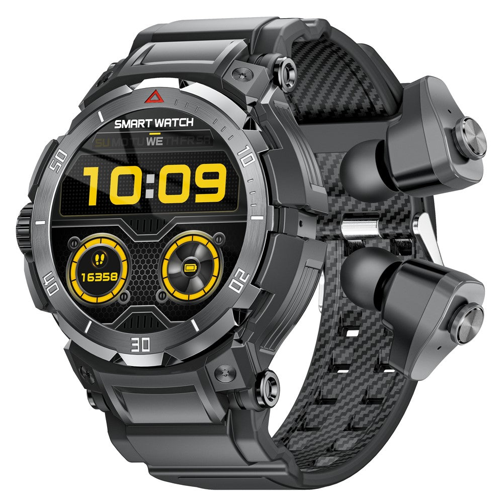 GT100pro 2-i-1-smartur med 1,46-tommers sundhedsmonitor, TWS, Bluetooth-kompatible høretelefoner