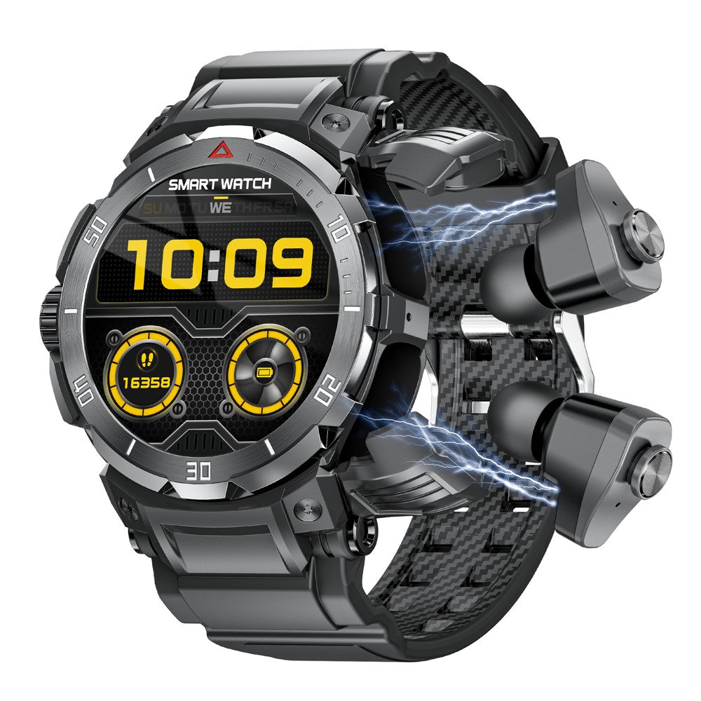 GT100pro 2-i-1-smartur med 1,46-tommers sundhedsmonitor, TWS, Bluetooth-kompatible høretelefoner
