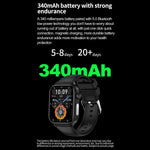 ET570 1.96" Smart Watch Bluetooth-compatible Call Heart Rate Fitness Tracker with Silicone Strap