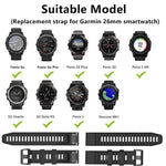 Rubber Smart Watch Band Replacement Strap [26mm Width] for Garmin Fenix 7X/Fenix 6x/5x