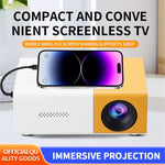 YG300S Mini Portable Projector Wired Phone Mirroring LED Video Projector 24-60 Inch Display for Bedroom Kids Entertainment