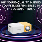 YG300S Mini Portable Projector Wired Phone Mirroring LED Video Projector 24-60 Inch Display for Bedroom Kids Entertainment