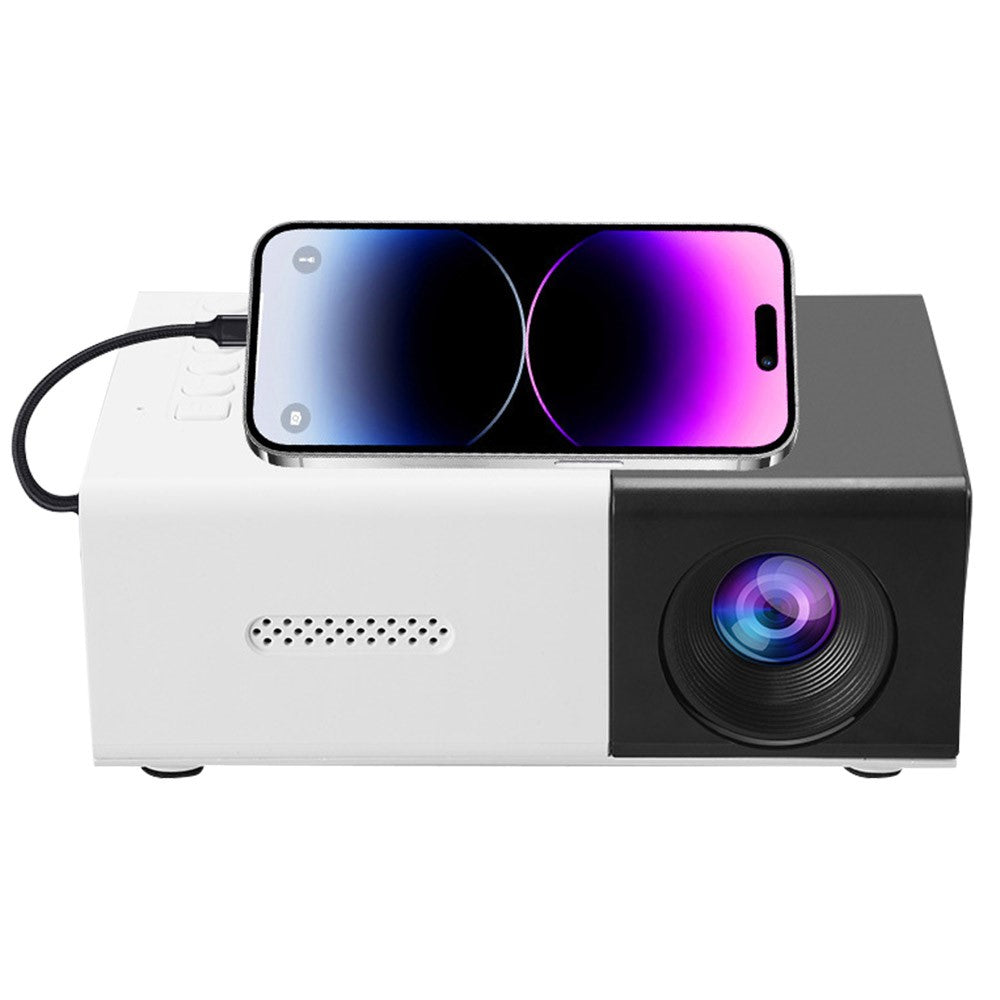 YG300S Mini Portable Projector Wired Phone Mirroring LED Video Projector 24-60 Inch Display for Bedroom Kids Entertainment