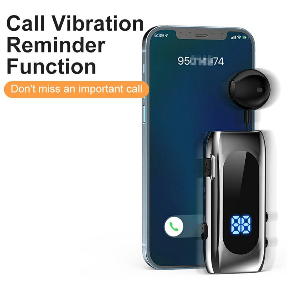K55 Mono Bluetooth-kompatibelt headset trådløs vibration business clip-on med teleskopkabel semi-in-ear høretelefon