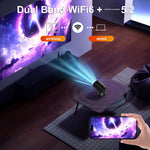 V1 Smart Video Projector Android 14 Automatic Keystone Correction WiFi / Bluetooth-compatible Home Theater, 1+8GB