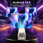 U5 Gaming Console 2-in-1 Android 14 HD Projector Allwinner H723 8K 200 Lumens Screen Projection Device for Home Cinema