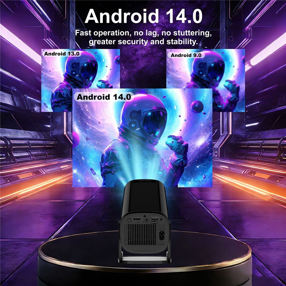 U1 4K Projector with Retro Gaming Console Allwinner H723 Android 14 200 Lumens 36000+ Games Screen Projection Device for Home Theater
