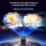 U1 4K Projector with Retro Gaming Console Allwinner H723 Android 14 200 Lumens 36000+ Games Screen Projection Device for Home Theater