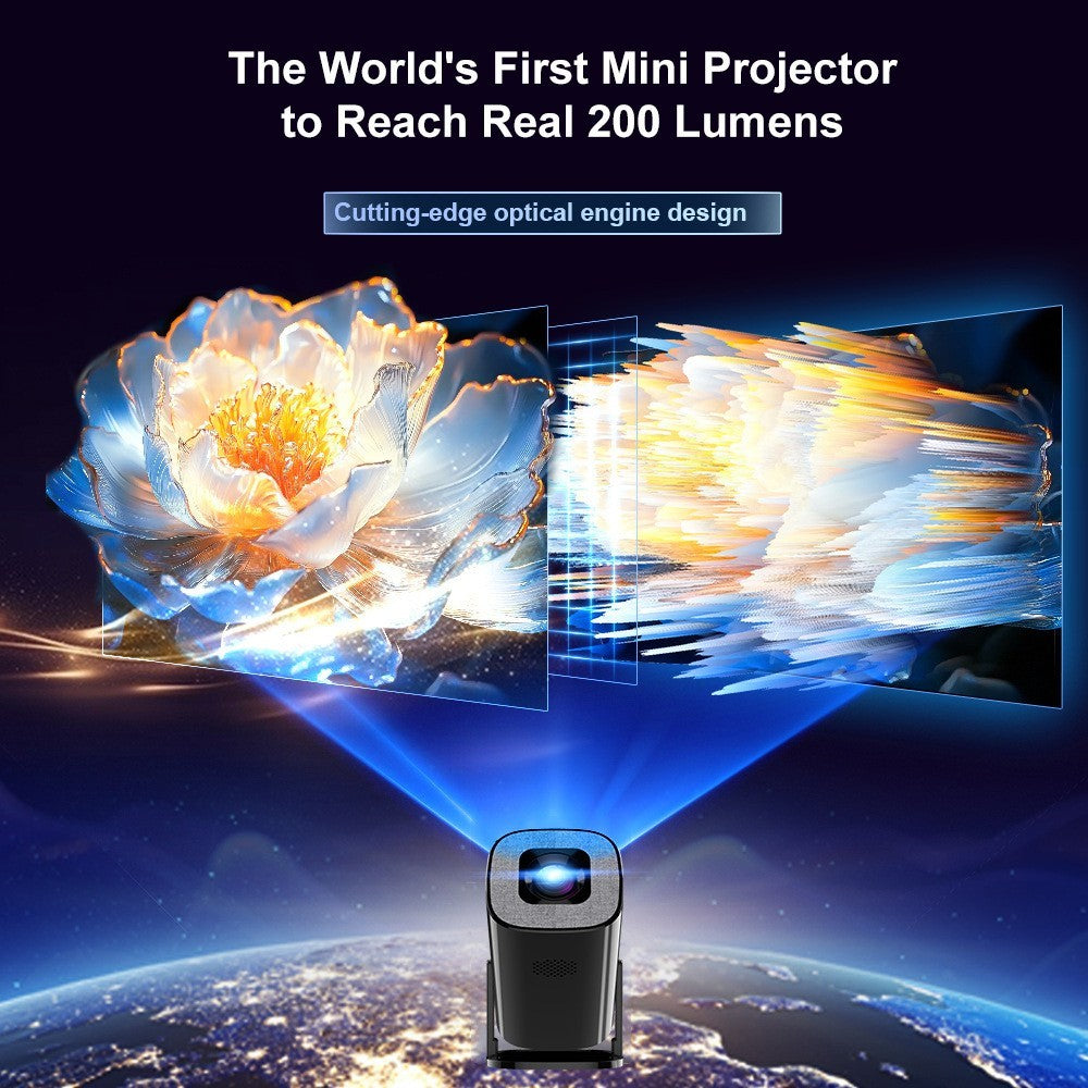 U1 4K Projector with Retro Gaming Console Allwinner H723 Android 14 200 Lumens 36000+ Games Screen Projection Device for Home Theater