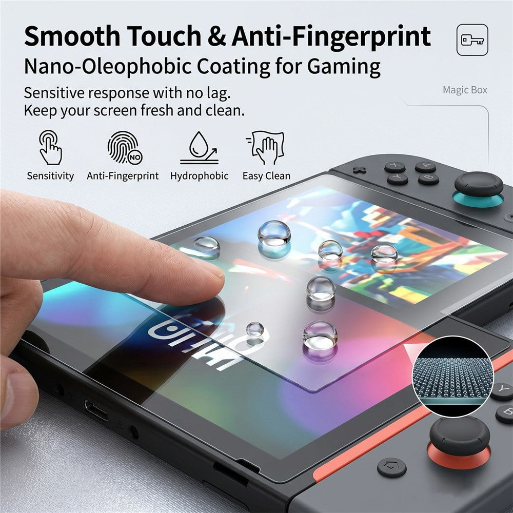 For Nintendo Switch 2 Screen Protector Ultra Clear Tempered Glass Film with Dust-Free Installation Tool