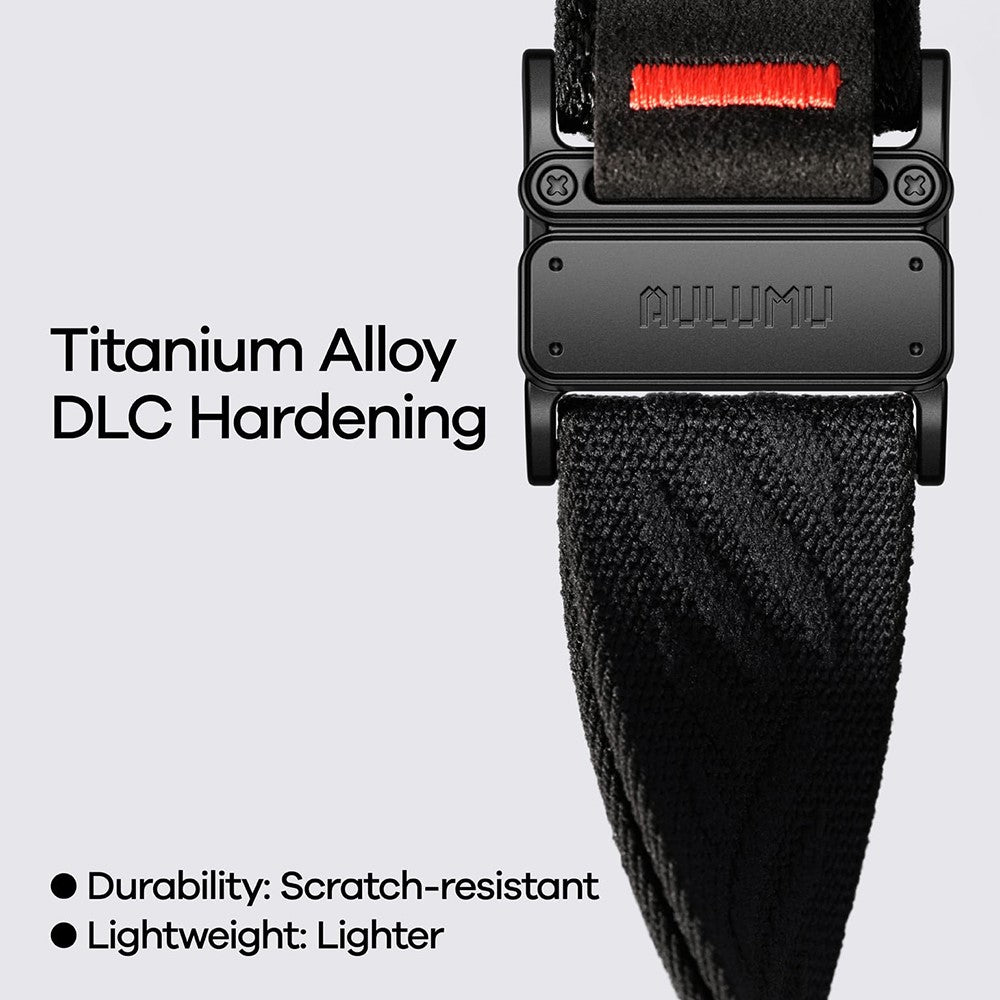 AULUMU C03-armbånd i titanlegering til Apple Watch Ultra 4 3 2 1 49 mm / Serie 12 11 10 46 mm / 9 8 7 45 mm / SE3 SE2 SE 6 5 4 44 mm / 3 2 1 42 mm, magnetisk spænde, hurtig afmontering, mikrofiberarmbånd