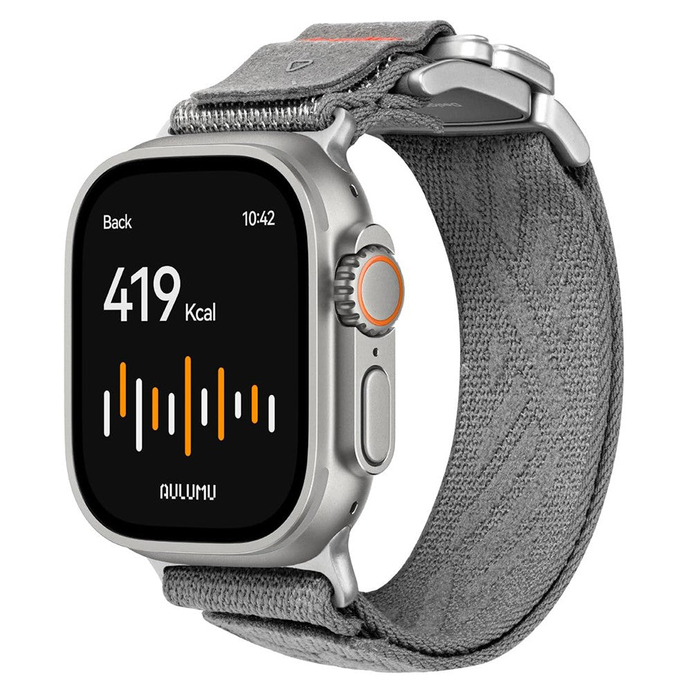 AULUMU C03-armbånd i titanlegering til Apple Watch Ultra 4 3 2 1 49 mm / Serie 12 11 10 46 mm / 9 8 7 45 mm / SE3 SE2 SE 6 5 4 44 mm / 3 2 1 42 mm, magnetisk spænde, hurtig afmontering, mikrofiberarmbånd
