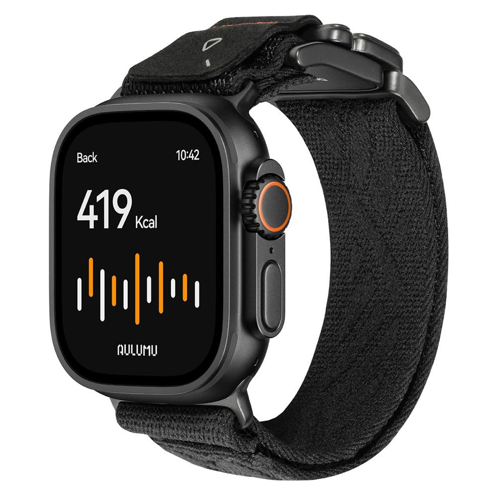 AULUMU C03-armbånd i titanlegering til Apple Watch Ultra 4 3 2 1 49 mm / Serie 12 11 10 46 mm / 9 8 7 45 mm / SE3 SE2 SE 6 5 4 44 mm / 3 2 1 42 mm, magnetisk spænde, hurtig afmontering, mikrofiberarmbånd