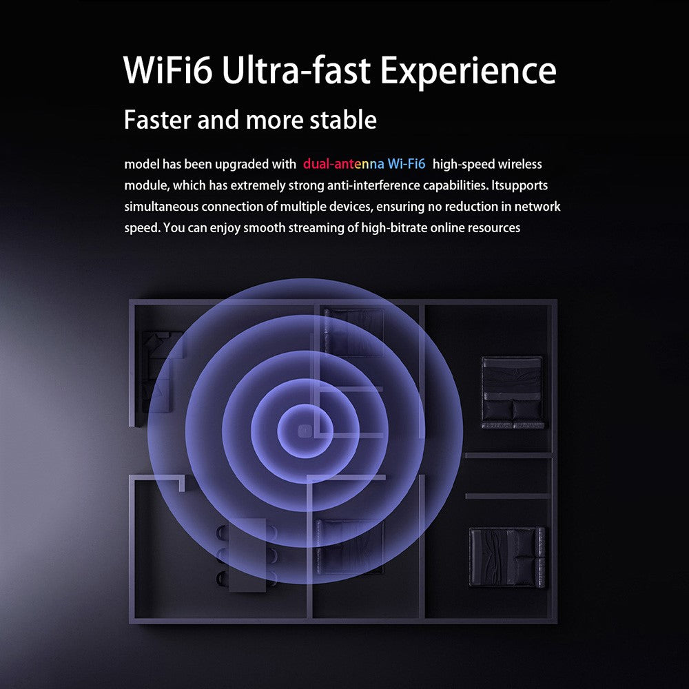 TP360 Mini Smart Projektor Android 14.0 WiFi 6 Bluetooth 5.4 270 Graders Rotation til Hjemmet Udendørs