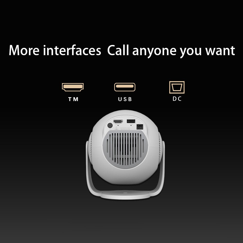 TP360 Mini Smart Projektor Android 14.0 WiFi 6 Bluetooth 5.4 270 Graders Rotation til Hjemmet Udendørs