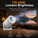 IMC300 Android 14 Mini Projektor 720P 170 ANSI Bluetooth-kompatibel 5.2 WiFi 6 Bærbart Hjemmebiografsystem, 1+8GB
