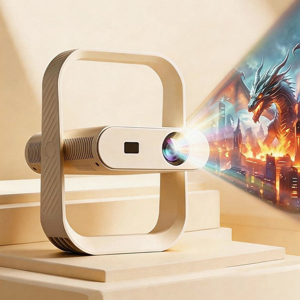 HY370 Portable Mini Projector 720P Android 14 230 ANSI WiFi 6 Bluetooth-compatible 5.0 Home Theater