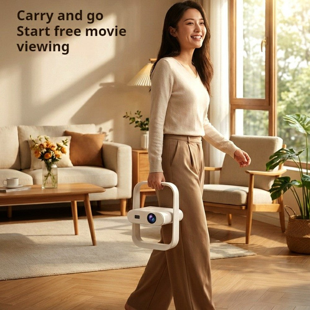 HY370 Portable Mini Projector 720P Android 14 230 ANSI WiFi 6 Bluetooth-compatible 5.0 Home Theater