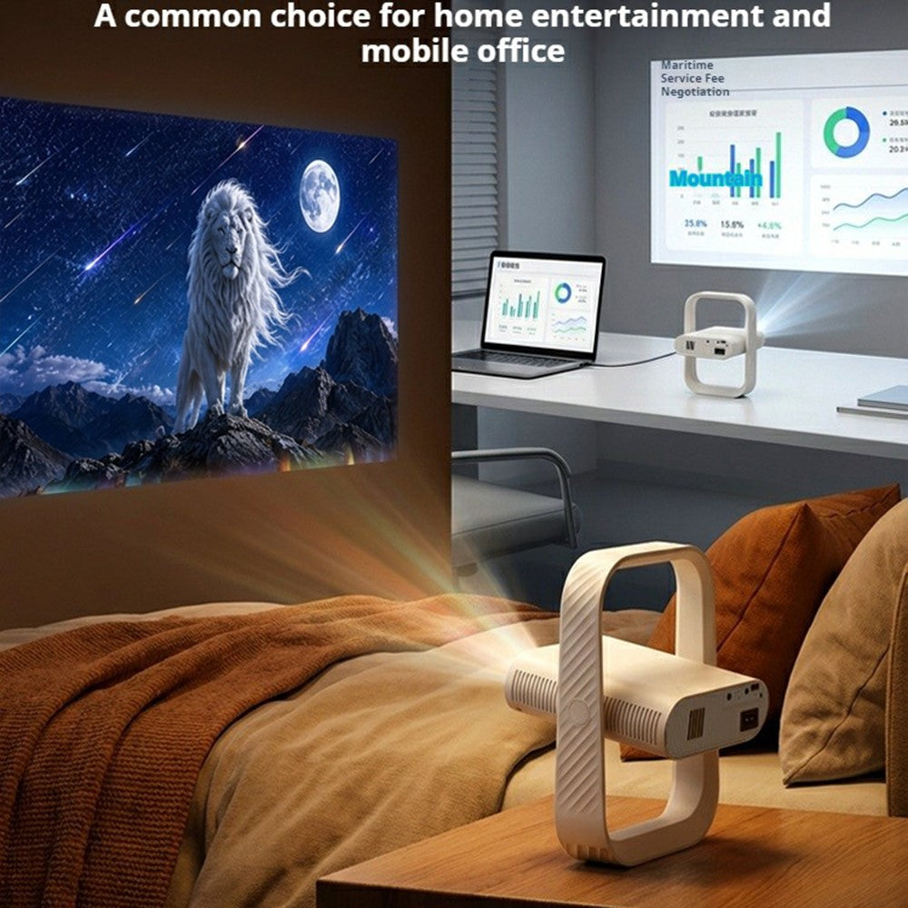 HY370 Portable Mini Projector 720P Android 14 230 ANSI WiFi 6 Bluetooth-compatible 5.0 Home Theater