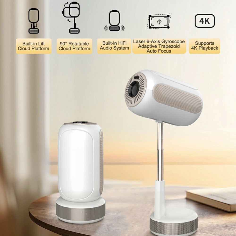 TS-16 1080P HD Hidden Lifting Gimbal Projector 6-Axis Keystone Correction Built-in Speaker, 2+16GB