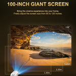 TS-16 1080P HD Hidden Lifting Gimbal Projector 6-Axis Keystone Correction Built-in Speaker, 2+16GB