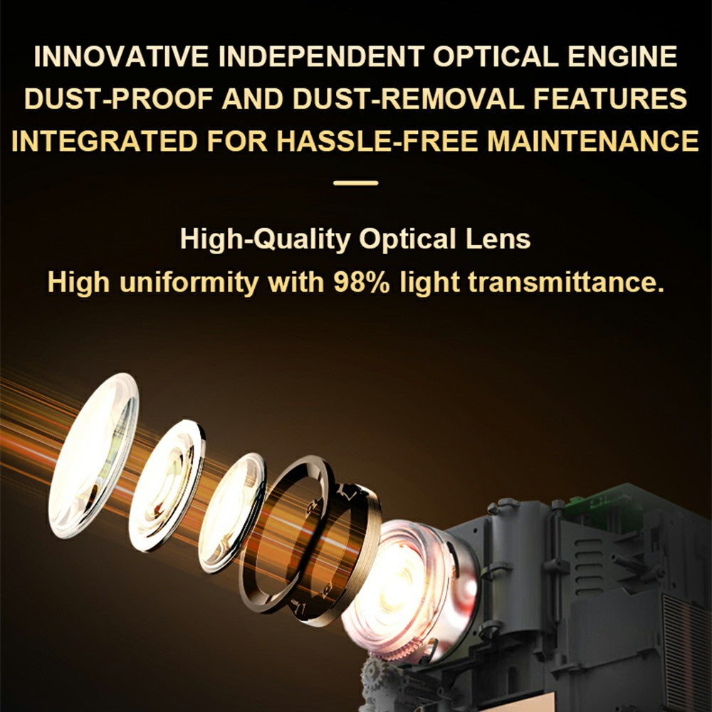 TS-16 1080P HD Hidden Lifting Gimbal Projector 6-Axis Keystone Correction Built-in Speaker, 2+16GB