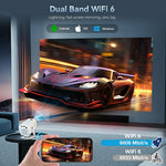 X1AR Android 14 Bærbar Projektor 1280x720P 4K 150 ANSI WiFi 6 BT 5.4 til Udendørs Hjemmebiograf