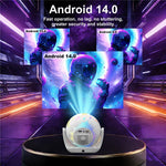 V6 Smart Projector 8K Decoding 200 ANSI Lumens 180° Rotation Android 14 Wi-Fi 6 Karaoke for Home Theater