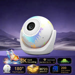V6 Smart Projector 8K Decoding 200 ANSI Lumens 180° Rotation Android 14 Wi-Fi 6 Karaoke for Home Theater