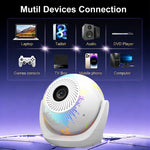 V6 Smart Projector 8K Decoding 200 ANSI Lumens 180° Rotation Android 14 Wi-Fi 6 Karaoke for Home Theater