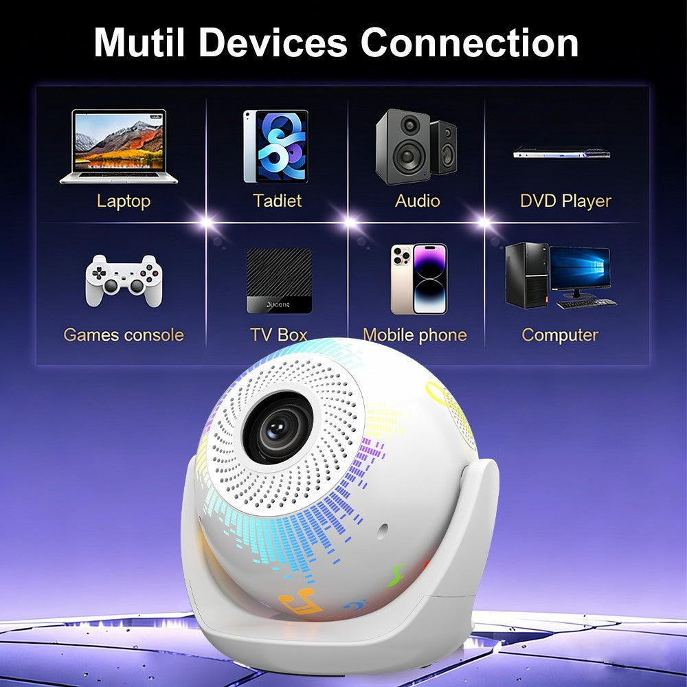 V6 Smart Projector 8K Decoding 200 ANSI Lumens 180° Rotation Android 14 Wi-Fi 6 Karaoke for Home Theater