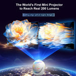 U6 Portable Smart Projector H723 200 ANSI Lumens 8K Decoding Android 14 Home Theater Projector for Family Entertainment Gaming