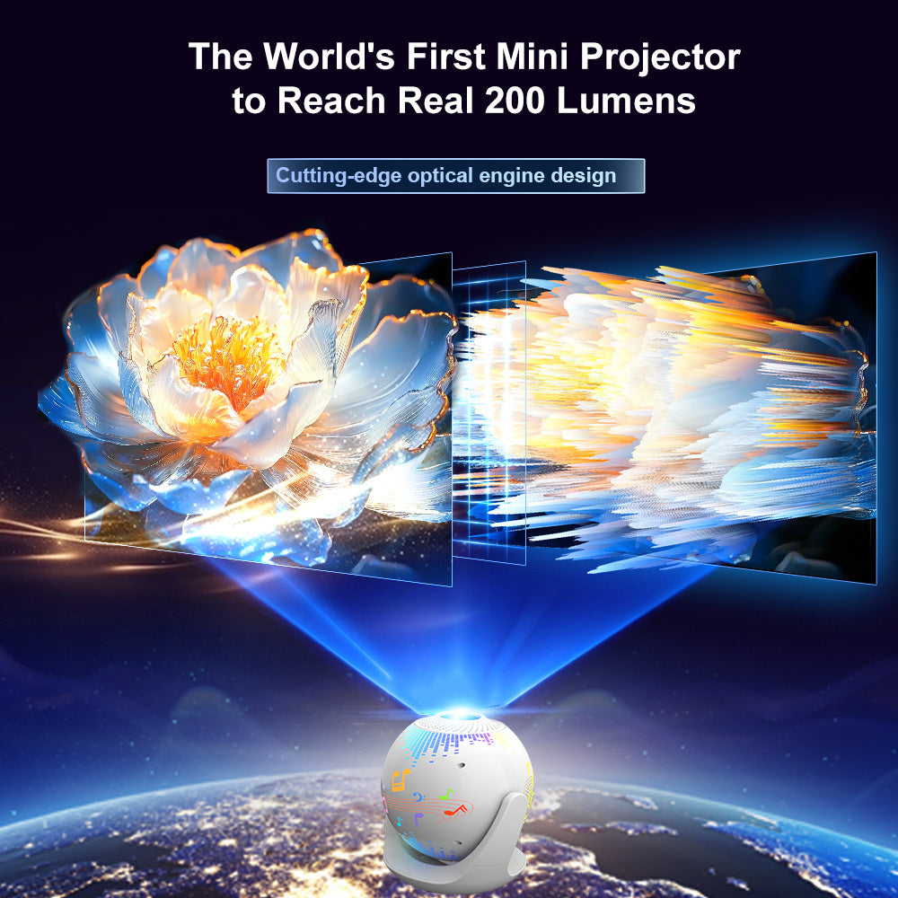 U6 Portable Smart Projector H723 200 ANSI Lumens 8K Decoding Android 14 Home Theater Projector for Family Entertainment Gaming