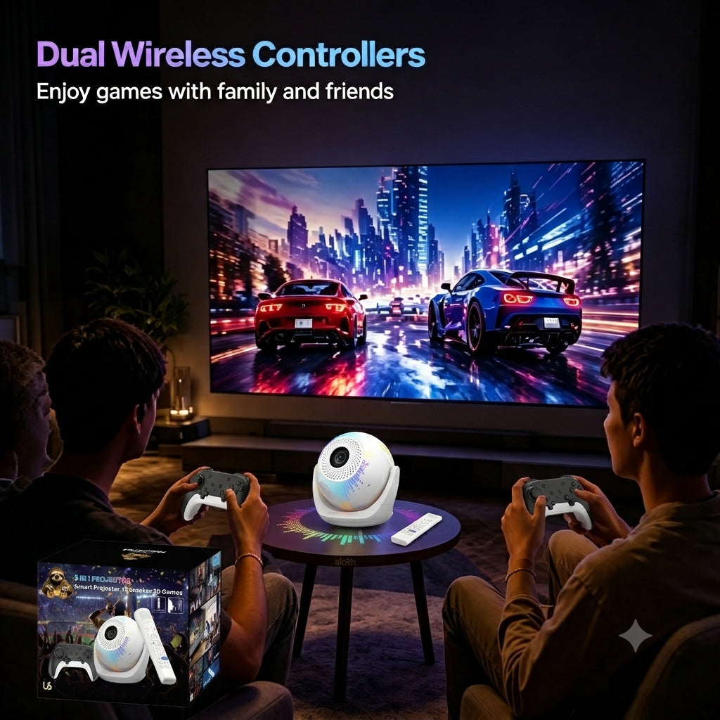 U6 Portable Smart Projector H723 200 ANSI Lumens 8K Decoding Android 14 Home Theater Projector for Family Entertainment Gaming