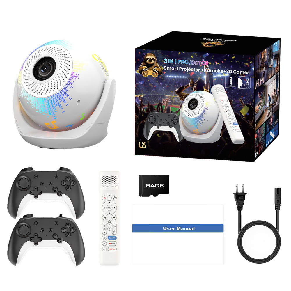U6 Portable Smart Projector H723 200 ANSI Lumens 8K Decoding Android 14 Home Theater Projector for Family Entertainment Gaming