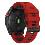Garmin Fenix 7X Pro 51mm / Fenix 7X Tvåfärgad Sportklockarmband Silikon Andningsbart Armband